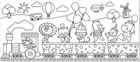 Stick'n Coloring Roll - The Party Train (31x355cm)