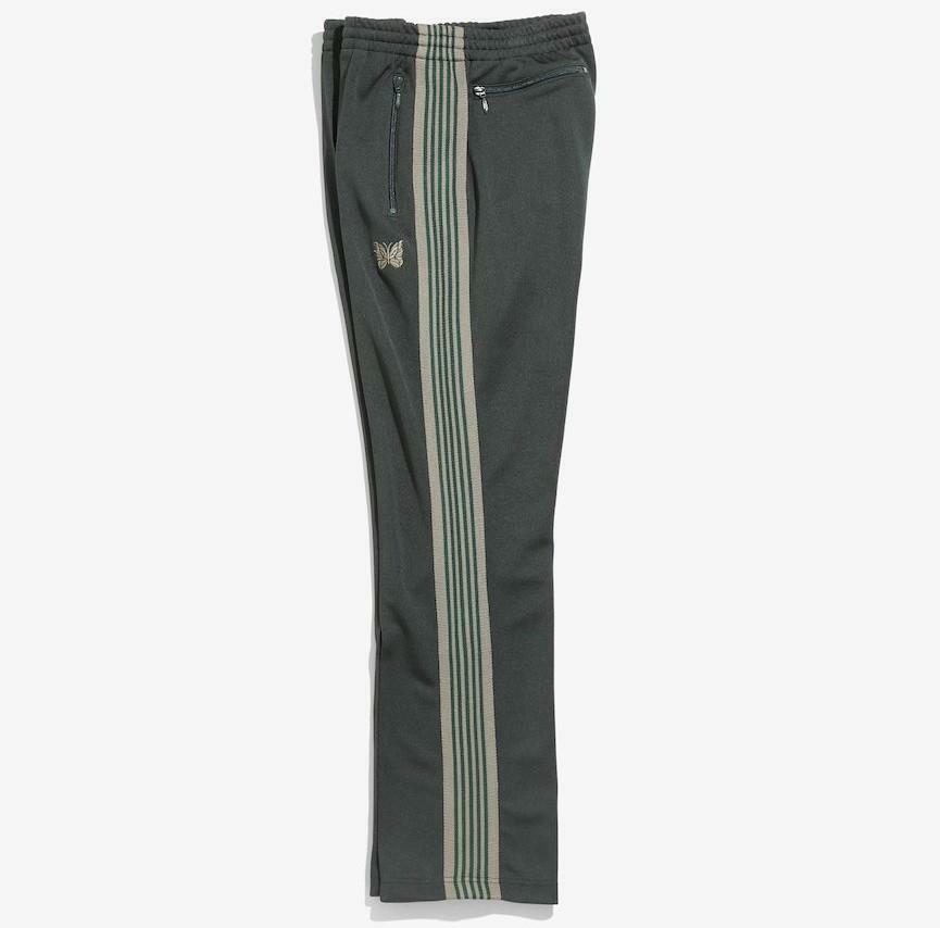 Needles Narrow Track pant poly smooth green brand new 21AW