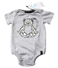 Satva Happy Baby Short Sleeve Organic Cotton Bodysuit Size 12-18M NWT