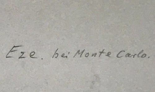 Antik expressives Gemälde Eze Côte d’Azur bei Monaco Nizza Franz Heckendorf 1952 - Bild 8 von 12