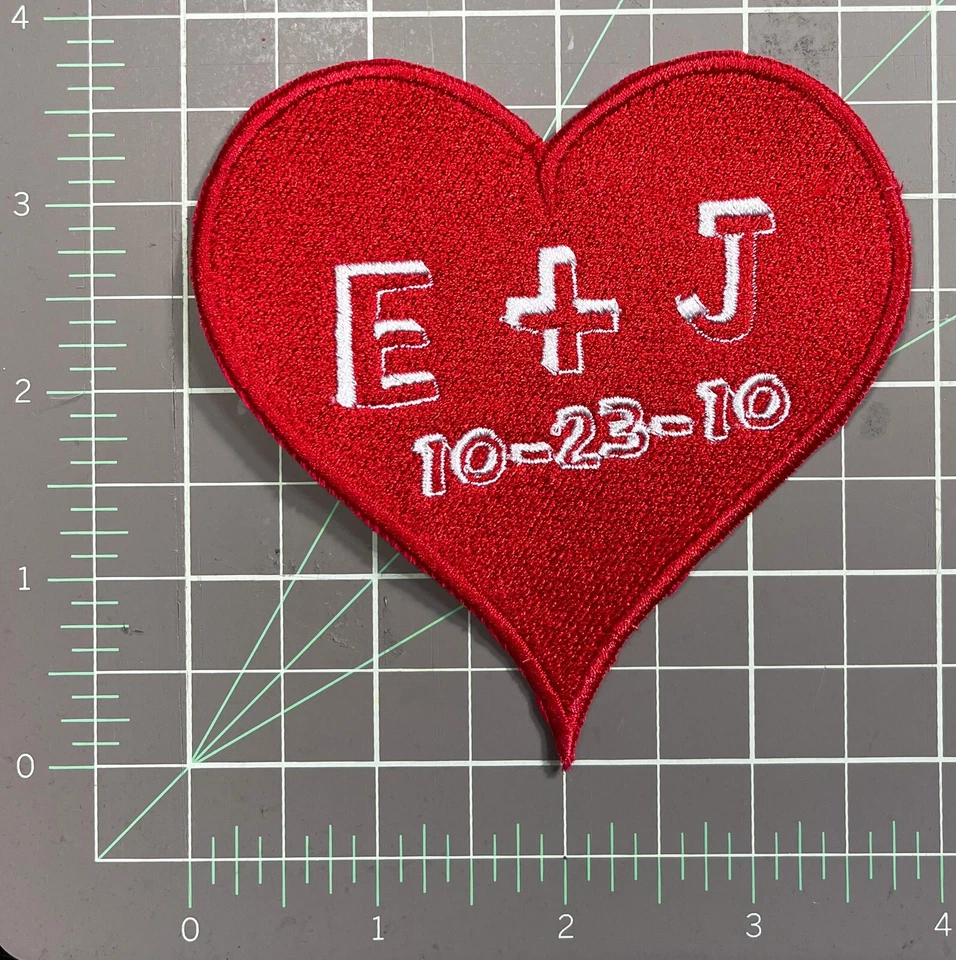 Custom 100% Embroidered Heart Iron On Patch - Image 2 of 4