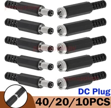 40Pcs DC Power Pigtail Barrel Plug Female Male Connectors Power Adapter for CCTV