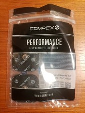 Compex Easy Snap Electrodes - 2in x 2in, 1 Pack 4 Electrodes - Black NEW