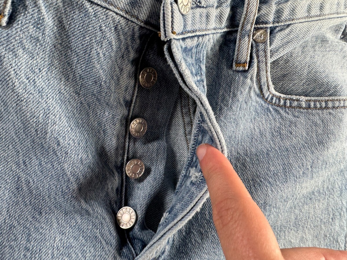 Jeans Agolde Femme Taille 27 - Denim Bleu Délavé Avec Boutons - Coupe Droite - Occasion Très Bon état