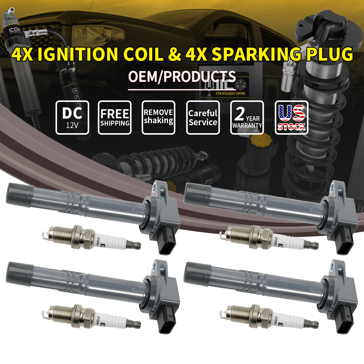 ECCPP Ignition Coil Packs For Hon-da Accord Acura Civic Element CSX RSX 2.0L 2.4L 2002-2011 Replacement For UF311 UF583 C1382 4 Piece - Foto 7