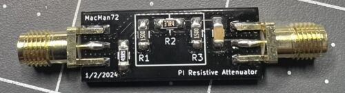 Pi Resistive Attenuator, 3dB, 6dB, 9dB, or 12dB. 50 Ohm Impedance (USA) - Picture 2 of 4