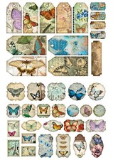 16 A4 Scrapbooking Papier Ausschneidebogen Bastelpapier Schmetterling Ephemera 