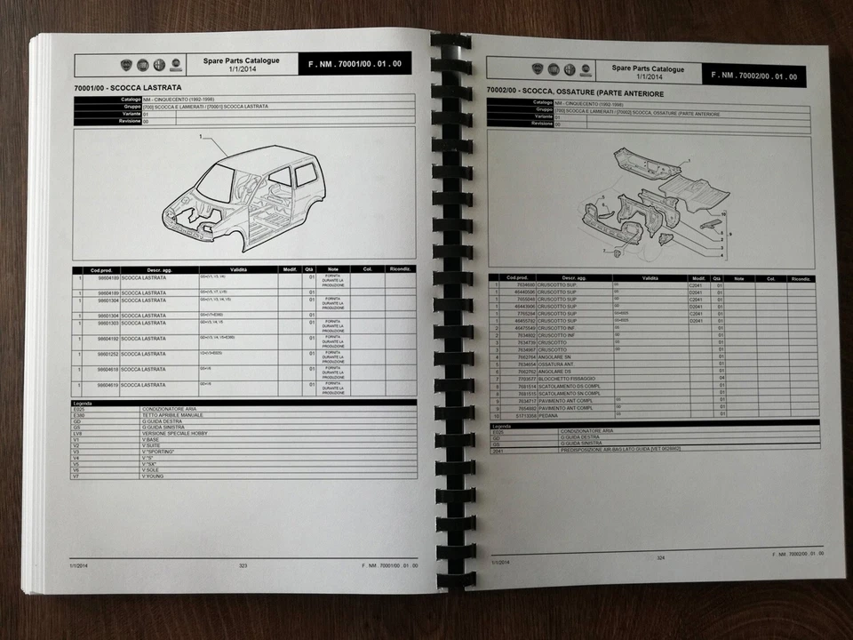 FIAT CINQUECENTO 1992-1998 Catalogo Parti di Ricambio n-m - Immagine 4 di 4