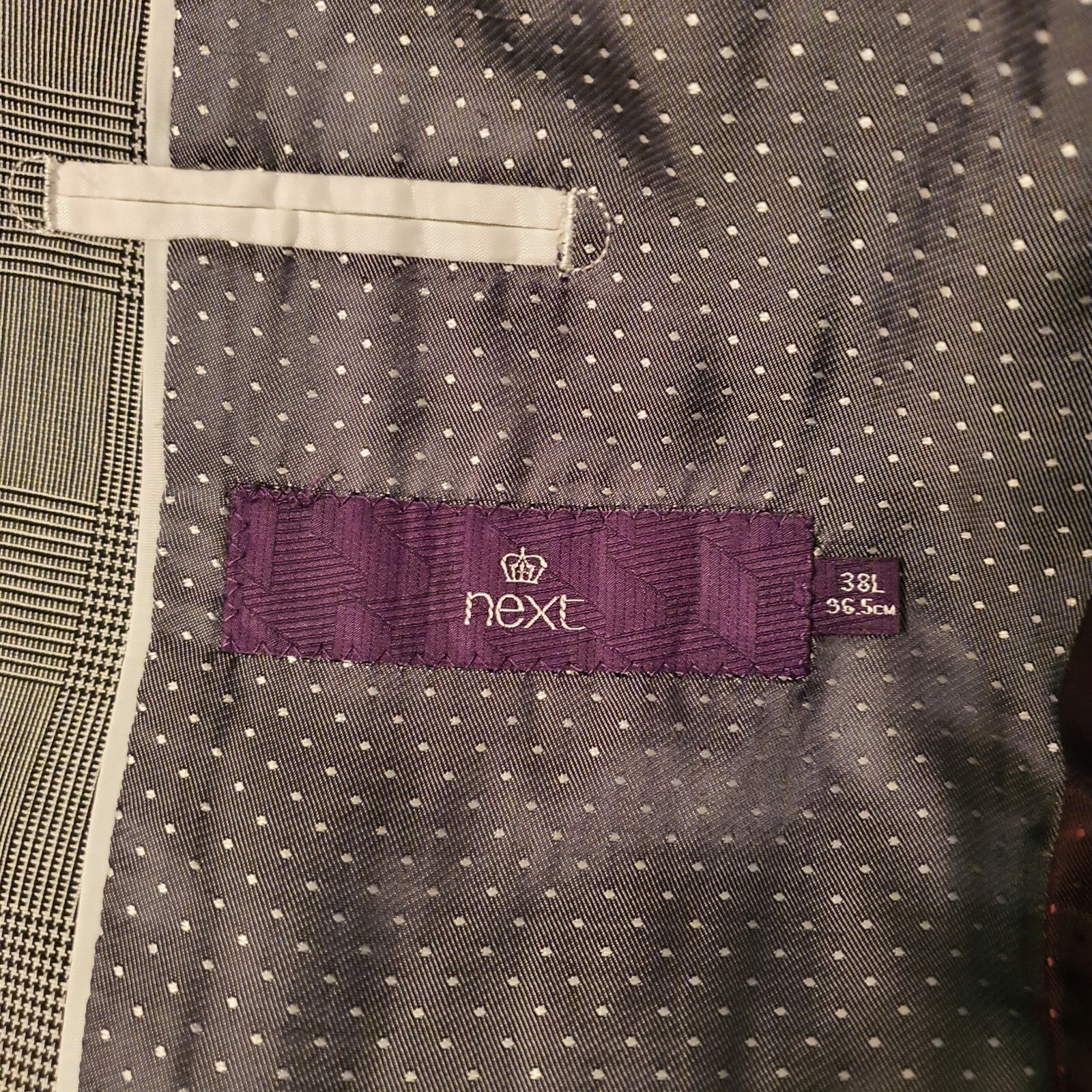 Mens NEXT Slim Fit Black/White Check Suit, Jacket38L Trousers32L eBay