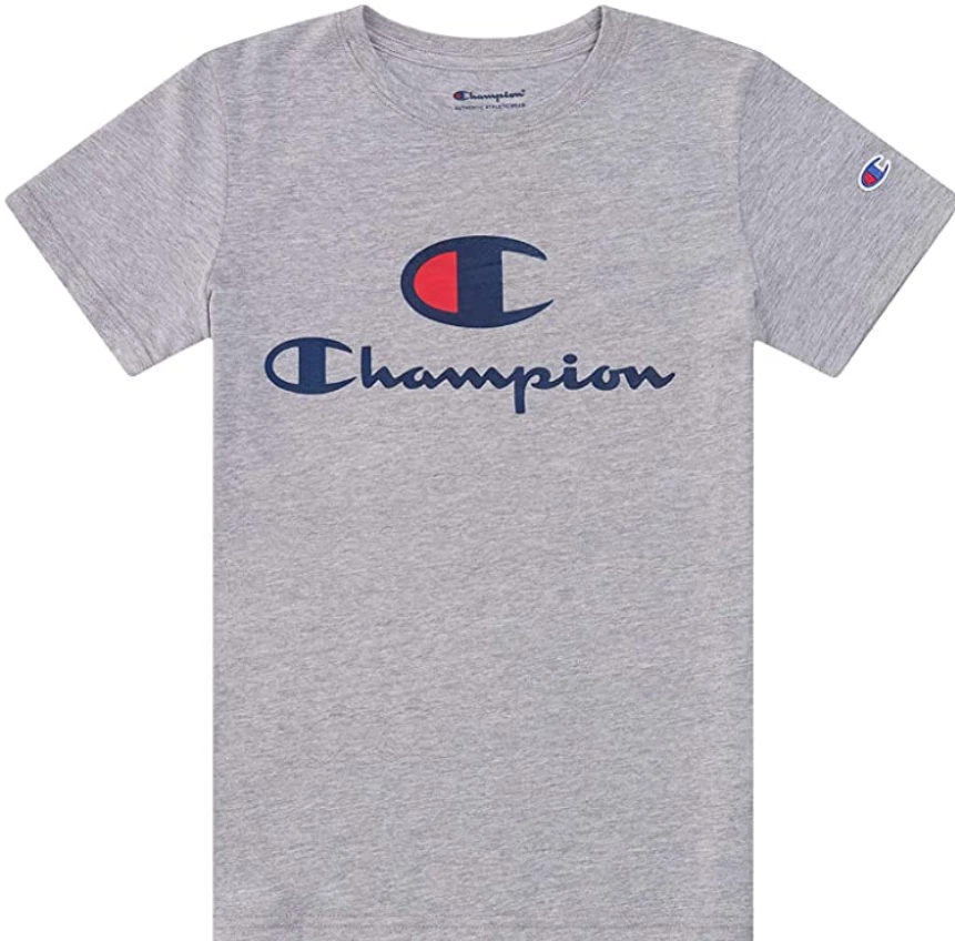 Champion Boys Short Sleeve Logo Tee Shirt (Large, Oxford Heather C) pulover L