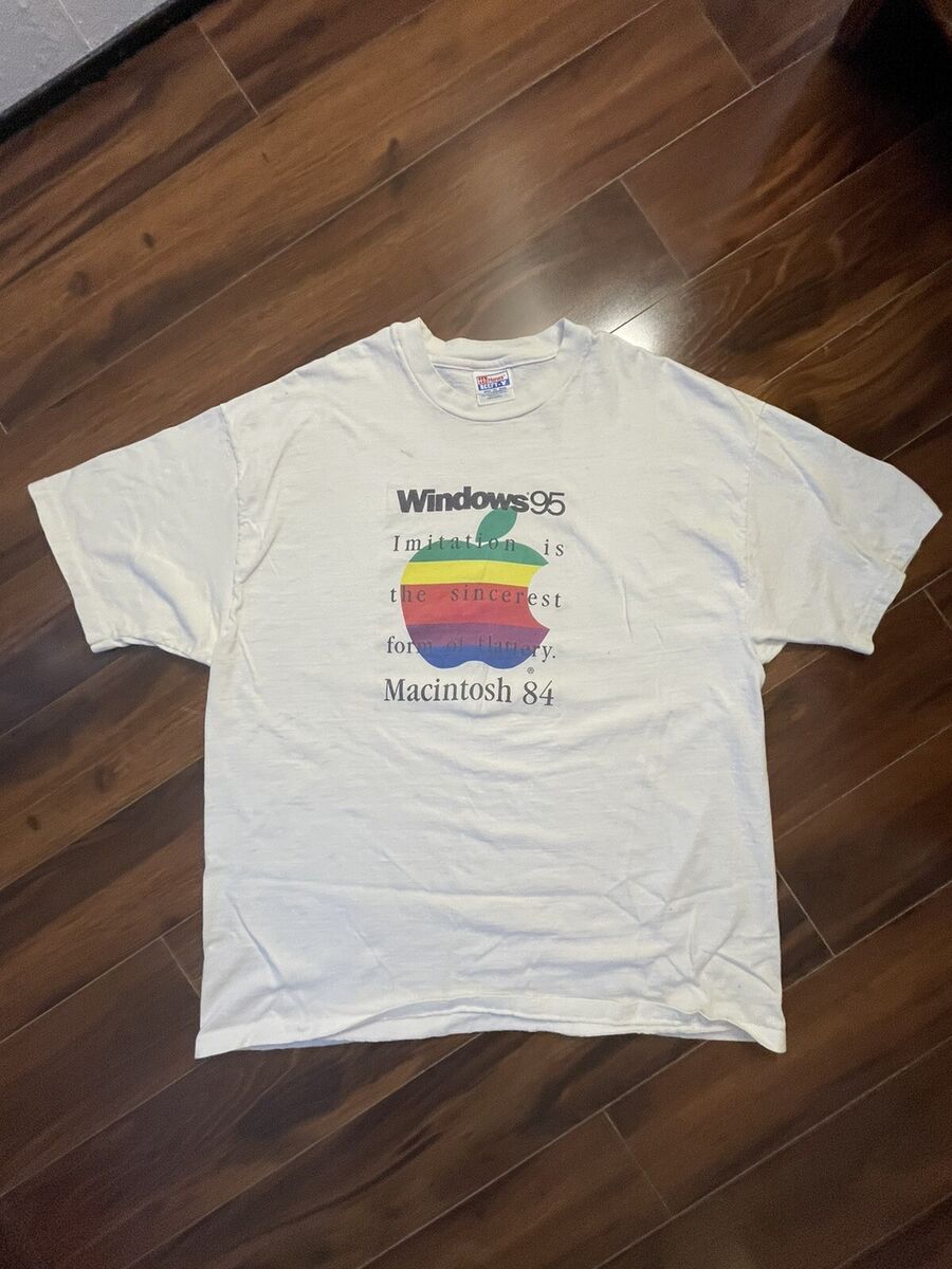 VTG 90s Apple Macintosh Mac 84 Windows 95 SS T-Shirt Xxl VTG 90s Apple Macintosh Mac 84 Windows 95 SS T-Shirt Xxl