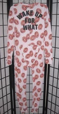 NWT VICTORIA'S SECRET PINK SPRINKLE DONUT THERMAL ONE PIECE LONG JANE PAJAMAS