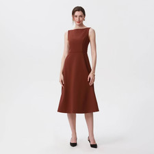 Women's Tailored Midi Dress - A New Day - Brown - XXL