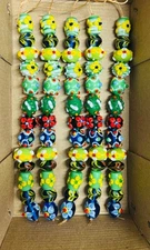 5 Strands Beautiful Lampwork Glass Beads, Fancy Beads for bracelets and jewelry.