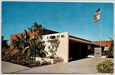 El Segundo CA City Hall '64 Chromo Postcard GW 441 Scott