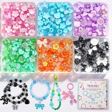 480PCS Assorted Acrylic Beads for Bracelet Making Kit with String
