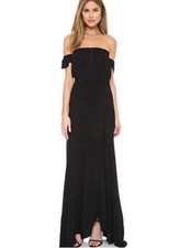 Flynn Skye Bella Maxi Dress Black Rayon NWT Size L Zipper 28” Waist