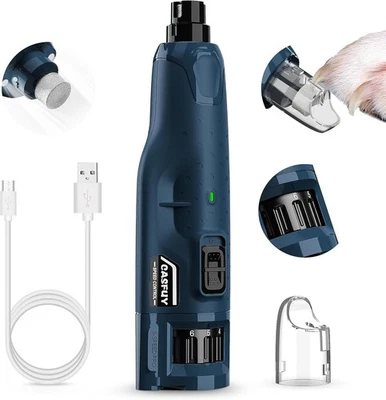 Casfuy Krallenschleifer für Hunde - (45 dB) 6-Gang-Haustier-Krallenschleifer mit