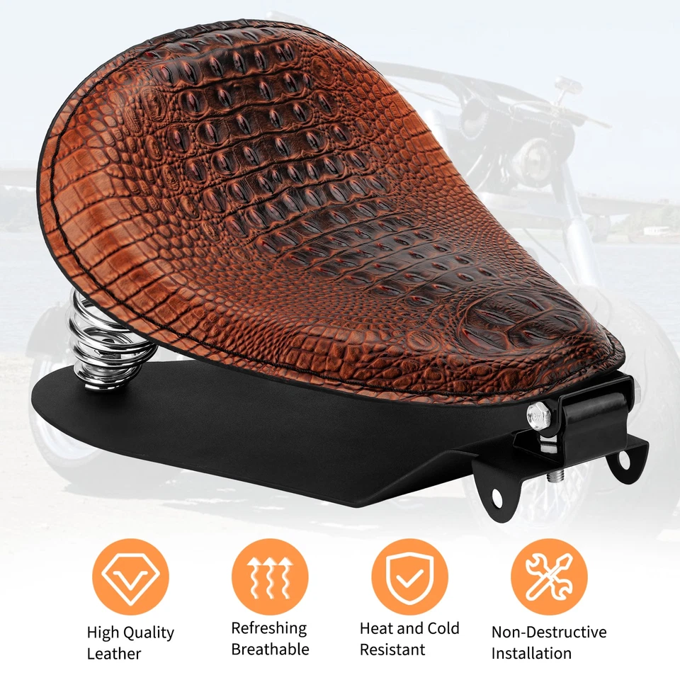 Solo Seat w/Spring Bracket Base For Yamaha V-Star 250 650 950 1100 1300 Bobber Foto 3 de 4