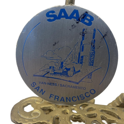 Vintage SAAB San Francisco Van-Ness Sacramento Round Dealer Emblem Badge Decal