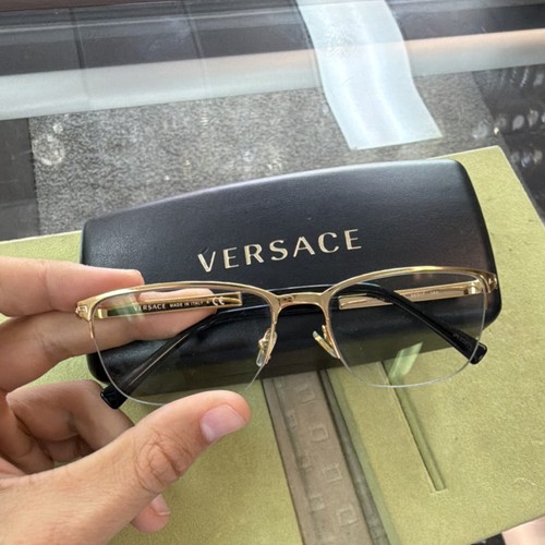 Versace MOD 1263 1002 Half Rim Gold Metal Eyeglass Frames 55-17-140