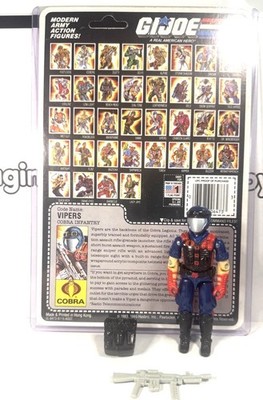 1986 GI JOE COBRA VIPER COMPLETE with Uncut Full Retail CARD - Top Shelf!