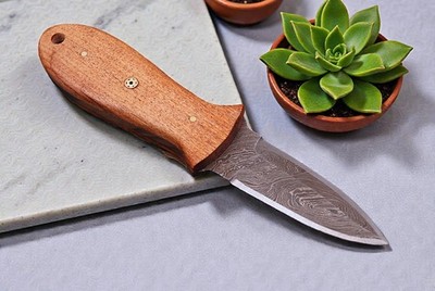 CUSTOM HAND MADE FORGED DAMASCUS STEEL THROWING BOOT KNIFE  859