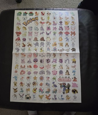 VINTAGE Original 151 POKEMON poster Club Nintendo