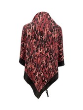 AllSaints Ambient 100% Silk Scarf Red Black Grunge Leopard Animal Print #A78