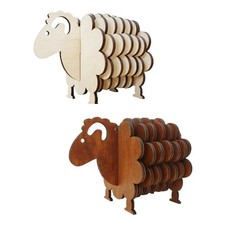 2er-Set Schaf-Untersetzer-Set, Schaf-Figuren Aus , Heimdekoration H8I56017