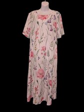 54 inch Long, Flowing. floral print. White Dress. extra large.