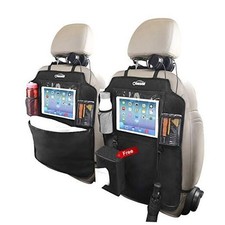 Seat Back Protector Kick Mats 12.9" I pad Holder 2 Pack XL with 1 Tissue Box