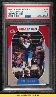 2020-21 Panini NBA Hoops Silver 157/199 Paul George #97 PSA 9 MINT READ 1u6