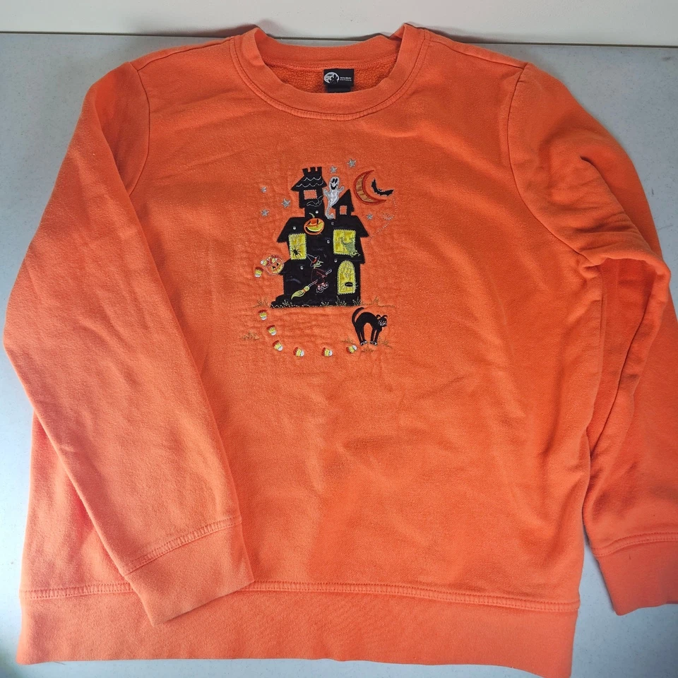 Pulôver moletom feminino Holiday Editions Halloween tamanho G vintage usado - Imagem 3 de 4