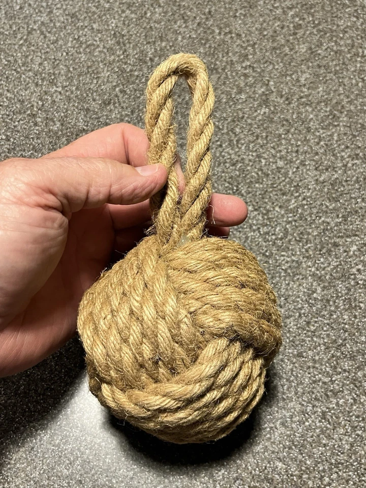 Nudo de puño náutico/marítimo/sailor’s Monkey’s / tope de puerta yute natural Foto 3 de 4