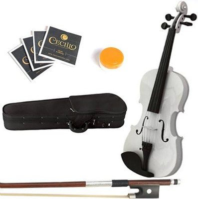 Mendini 16-Inch MA-White Solid Wood Viola W/ Case, Bow, Rosin, Bridge & Strings
