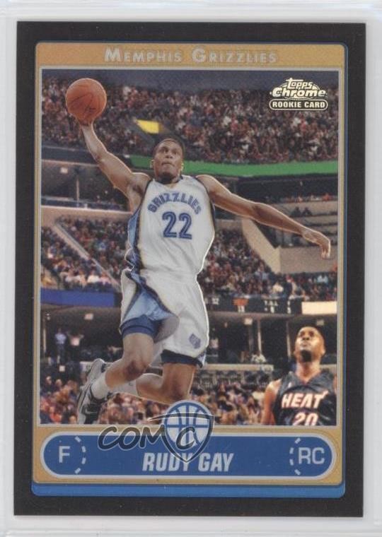 2006-07 Topps Chrome Black Refractor 45/99 Rudy Gay #184 Rookie RC h8k