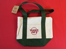Trader Joe’s  Mini Tote Bag  GREEN STRAP Limited Edition Yes The Popular Size !