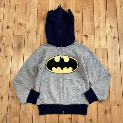 BAPE × DC Comics Batman Wool Knit Full Zip Hoodie NIGO A Bathing Ape Size SHORT