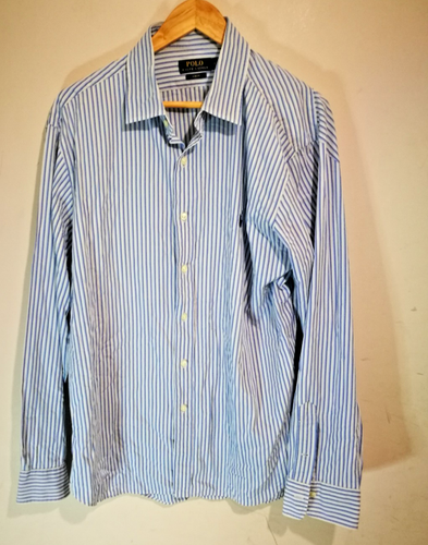 Ralph Lauren Hemd Herren 2xl xxl Baumwolle blau weiß Pony Logo Slim Fit Single Cuff Ralph Lauren Hemd Herren 2xl xxl Baumwolle blau weiß Pony Logo Slim Fit Single Cuff