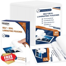 4"x6" Self Sealing Laminating Pouches 10 Mil Clear 50 Pack No Heat