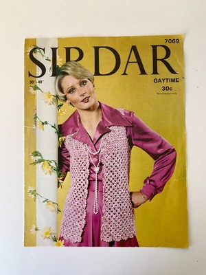Vintage Sirdar Crochet Pattern Leaflet 7069 Gaytime Ladies Sleeveless Vest