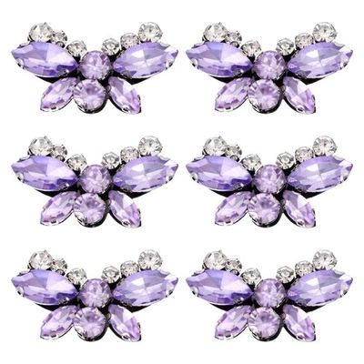 6Pcs Patch Brodées Papillon à Paillettes pour Appliques Violet - Photo 1/4