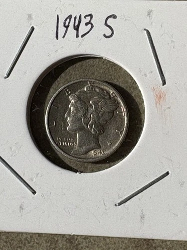 1943 S Mercury Dime 90% Silver  AU / BU Uncirculated