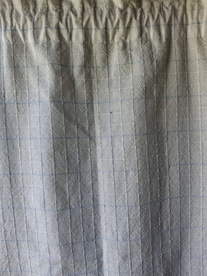 Vintage Kitchen Curtain Set 100% Cotton 4 Tiers 2 Valances 2 Scarves White Blue - Изображение 3 из 4