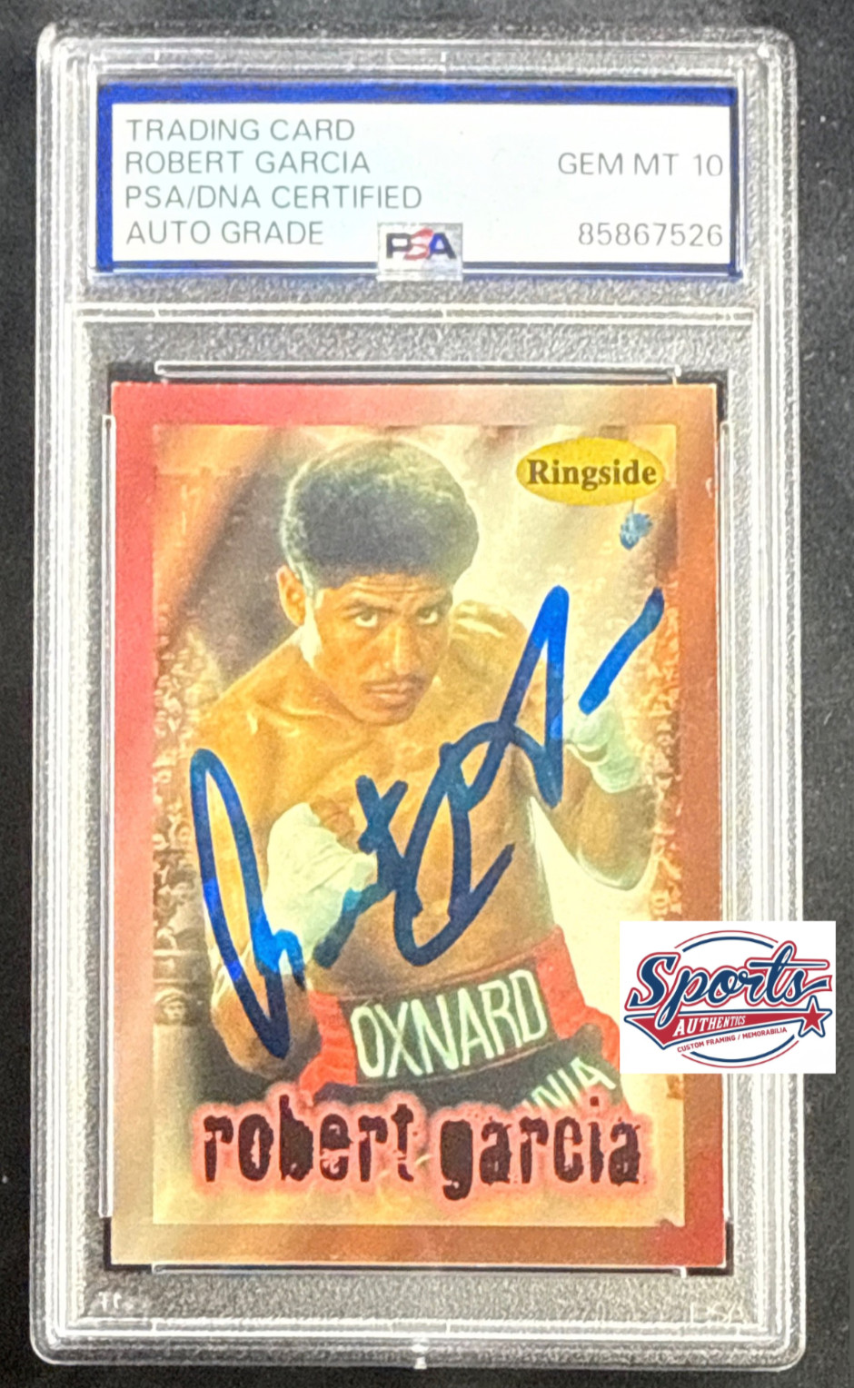 Robert Garcia Signed 1996 Ringside Boxing Card #44 PSA 10