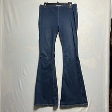 Free People Women's Jeans W29 Penny Pull On Flare Mid Rise Medium Wash