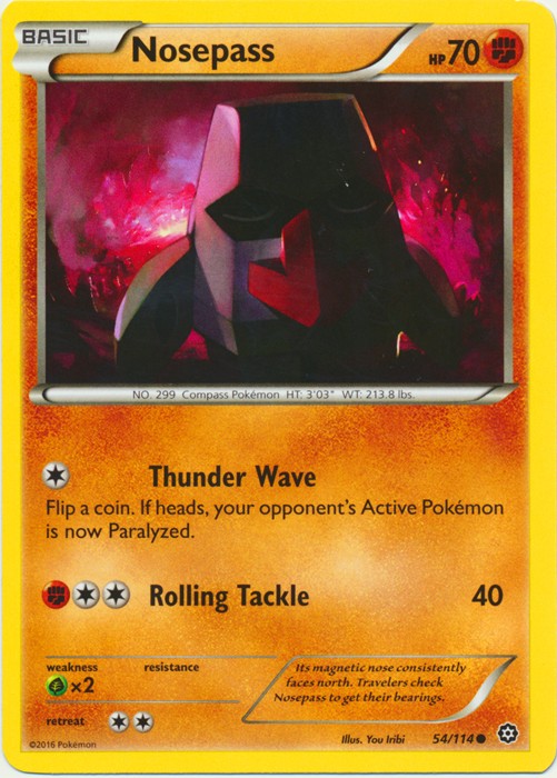 Nosepass - 54/114 - Common (Mp) Steam Siege - Fighting Pokémon