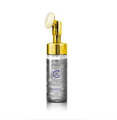 Secret Collagen 24k Gold-24 Hour Hydration Lava Foam Cleanser-Silicone Brush