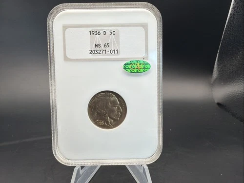 1936 D 5C Buffalo Nickel - NGC MS65 CAC - Free Shipping